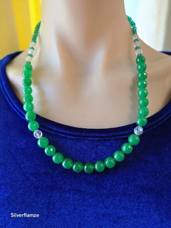 Green Emerald Crystal Necklace Set