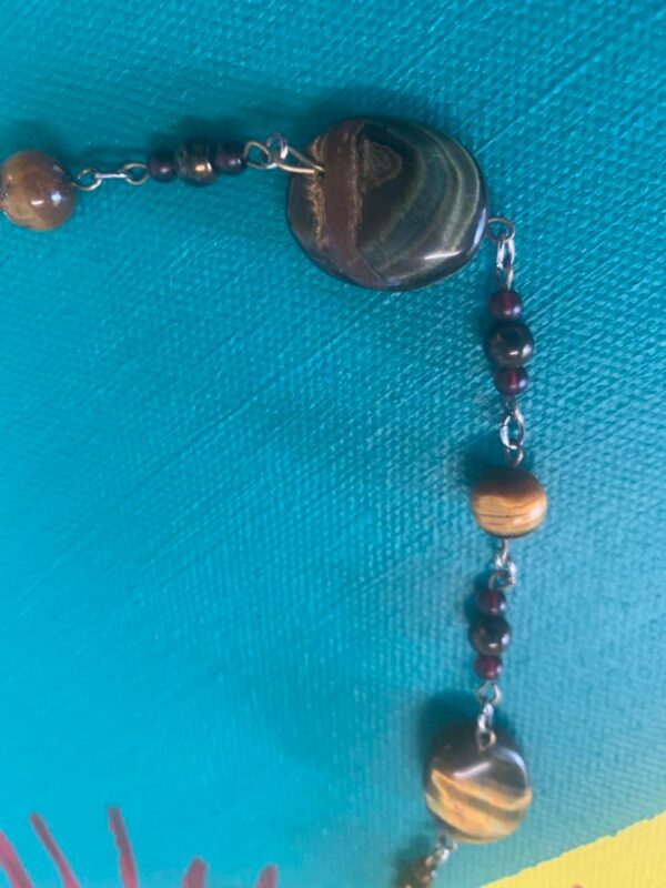 Tiger Eye Garnet Beaded Necklace