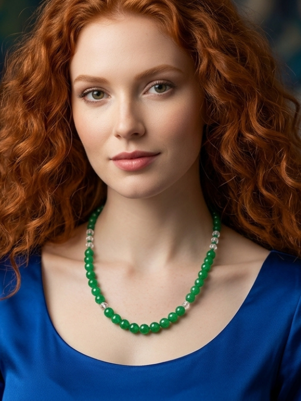 Green Emerald Crystal Necklace Set