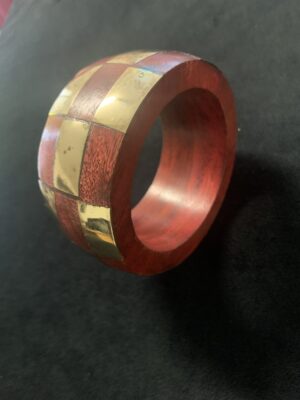 Antique Walnut Wooden Brass Bangle