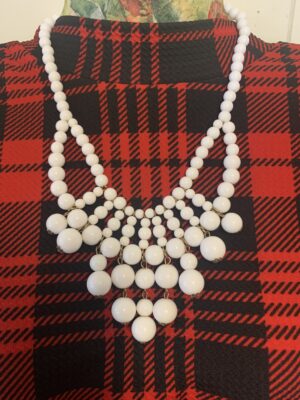 White Plastic Vintage Necklace