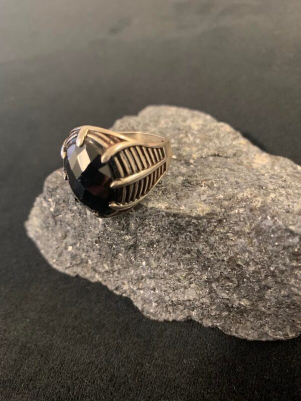 Antique Glass Sterling Silver Ring