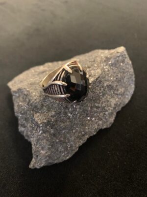 Antique Glass Sterling Silver Ring