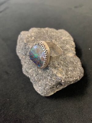 Australian Fire Opal Sterling Silver Ring