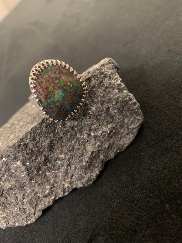 Australian Fire Opal Sterling Silver Ring