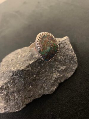 Australian Fire Opal Sterling Silver Ring