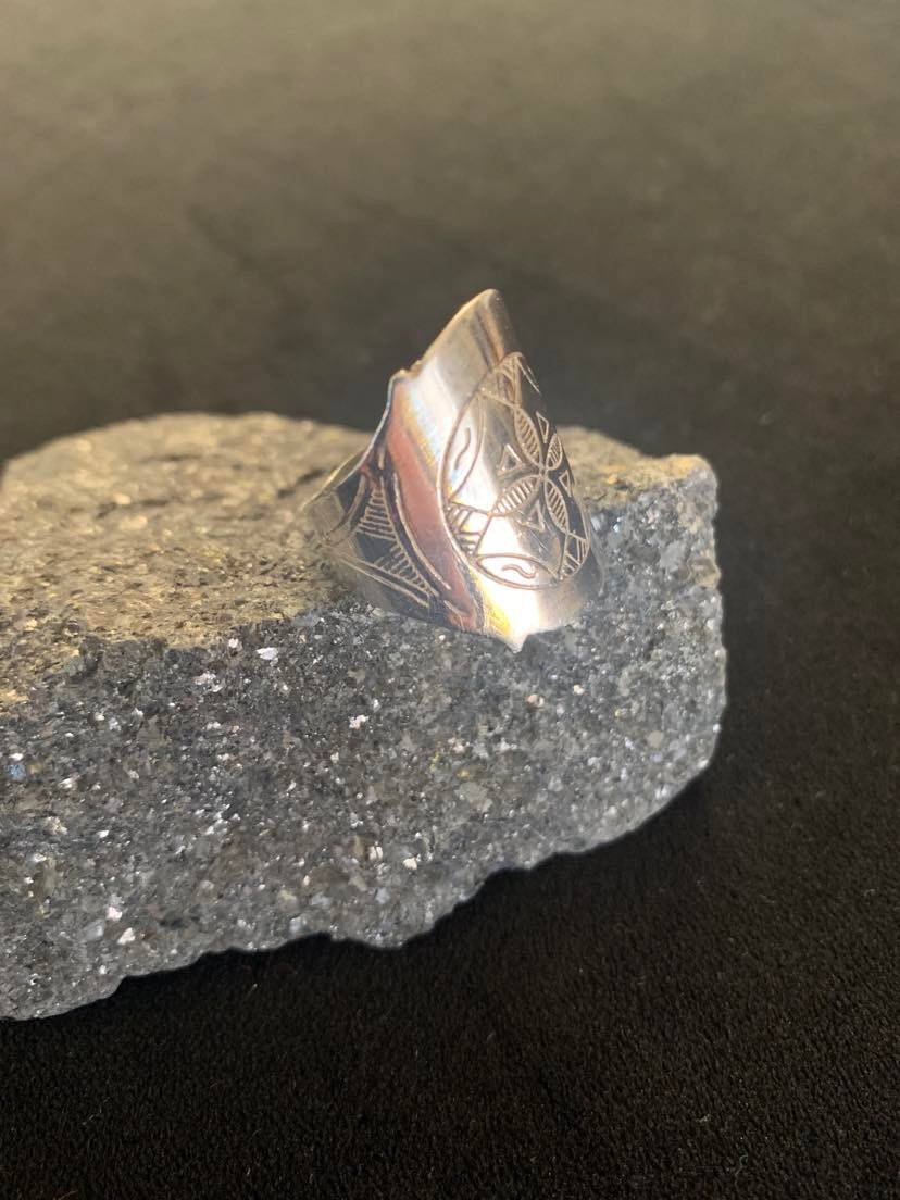 Engraved Sterling Silver Ring