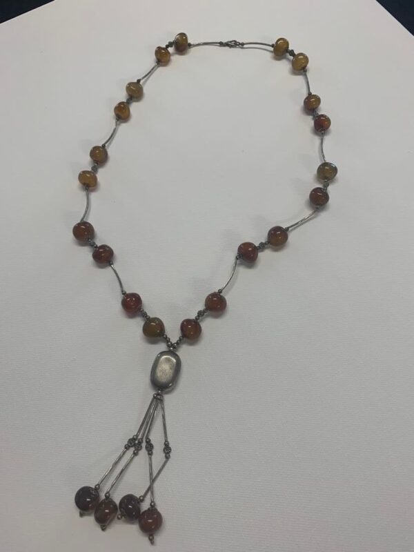 Amber-Glass-Beaded-Vintage-Necklace