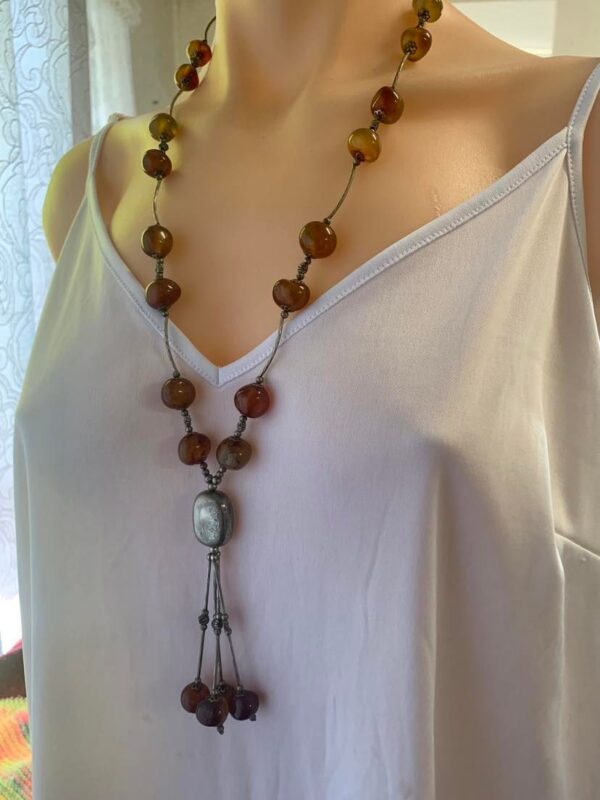 Amber-Glass-Beaded-Vintage-Necklace