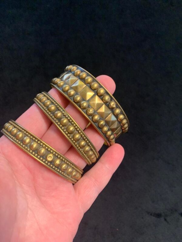 Brass-Vintage-Studded-Bangle-Set-of-3