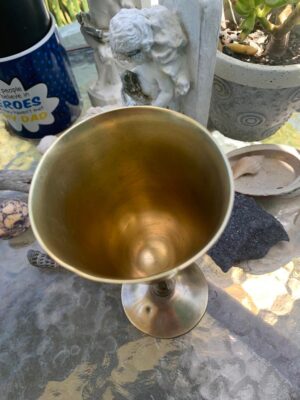 Brass Vintage Twisted Stem Goblet