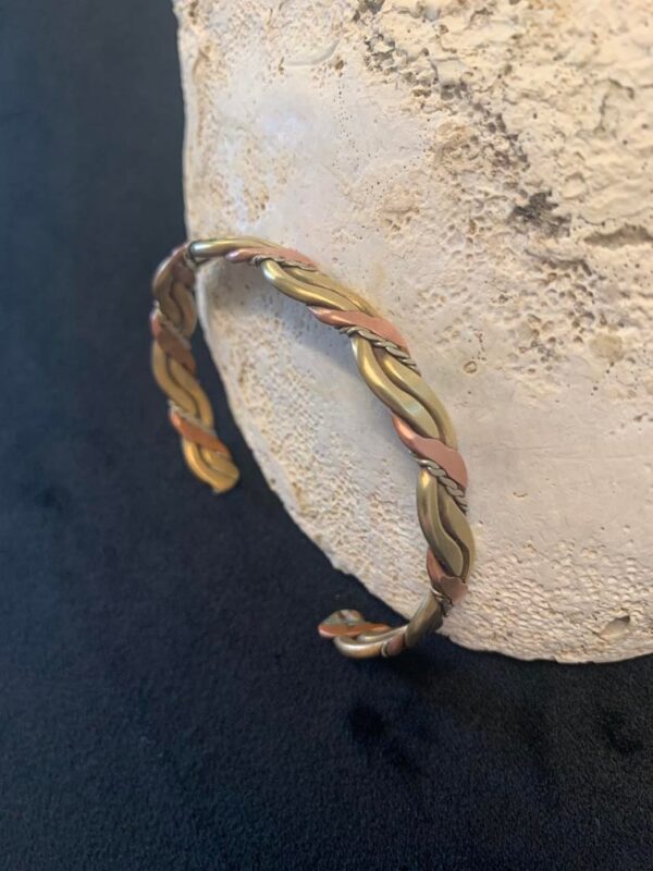 Copper-and-Brass-Vintage-Silver-Wire-Plait-Cuff-Bangle