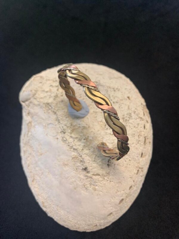 Copper-and-Brass-Vintage-Silver-Wire-Plait-Cuff-Bangle