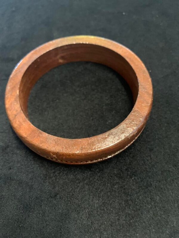 Wooden Bangle carved with brass Chain