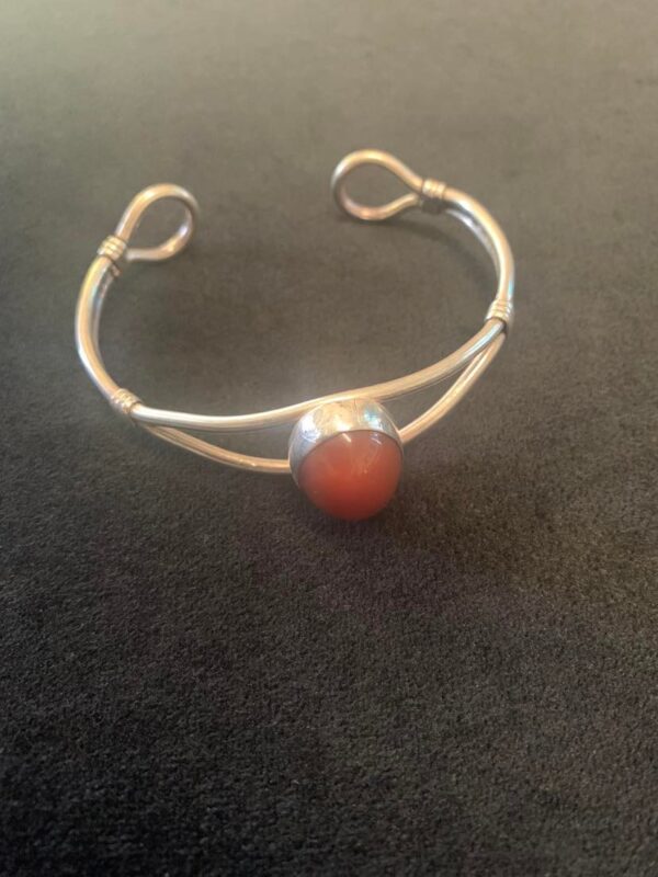 Carnelian Sterling Silver Cuff Bangle