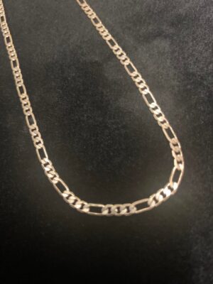 Beveled Figaro Sterling Silver Chain 60 cm