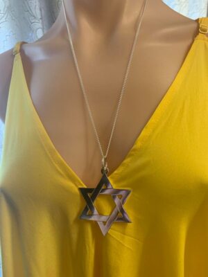 Jewish Star of David Sterling Silver Pendant and Chain