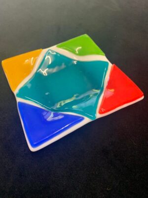 Plato Cuad Rad Fusion Glass Dish