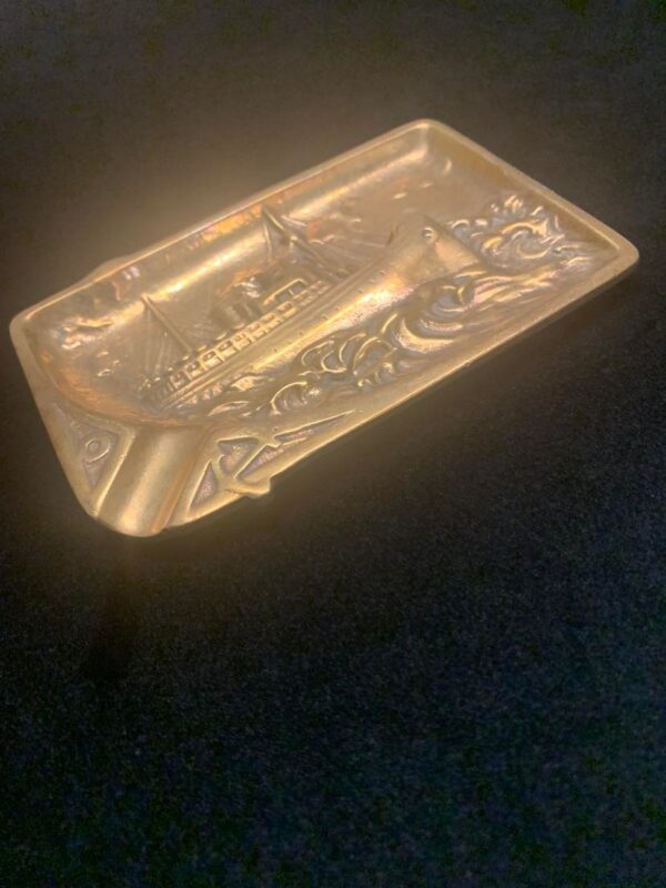 Sailing Ship Brass Ash Tray