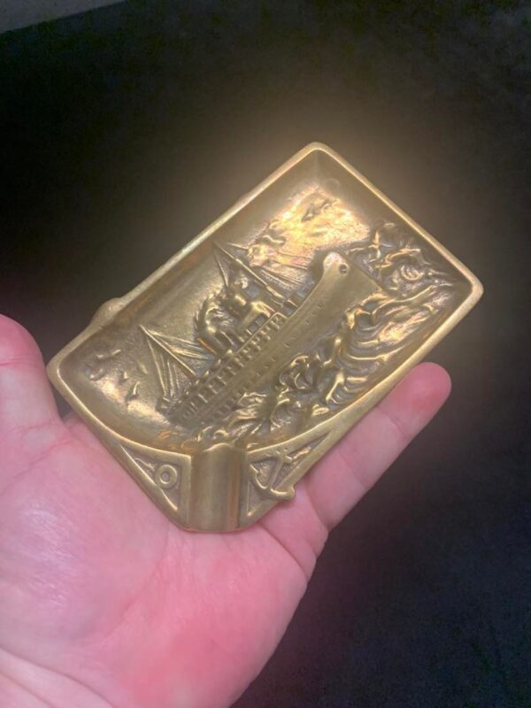 Sailing Ship Brass Ash Tray