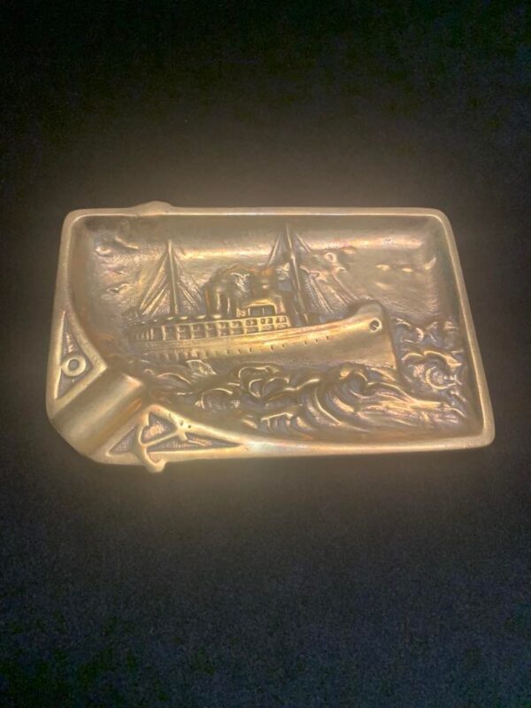 Sailing Ship Brass Ash Tray