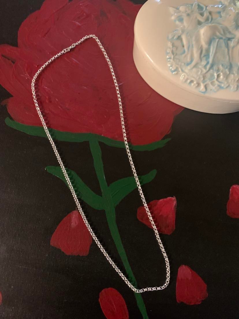 thumbnail image 2 of 925 Sterling Silver Belcher Chain Necklace – 18 Inch – Round Link – Unbranded 2 of 2