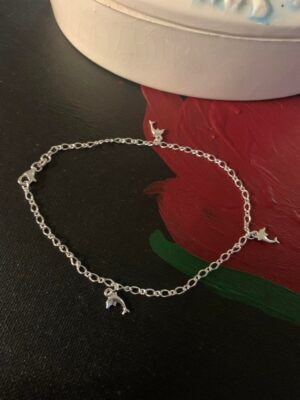 Figaro Dolphin Sterling Silver Anklet