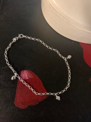 Figaro Hearts Sterling Silver Anklet