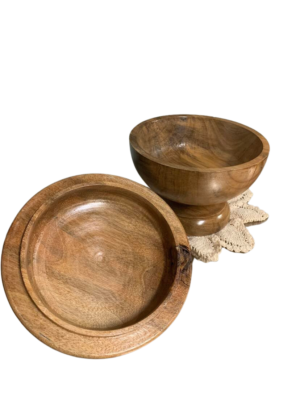 Avocado Wood Handcrafted Bowl with Lid