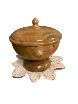 Avocado Wood Handcrafted Bowl with Lid