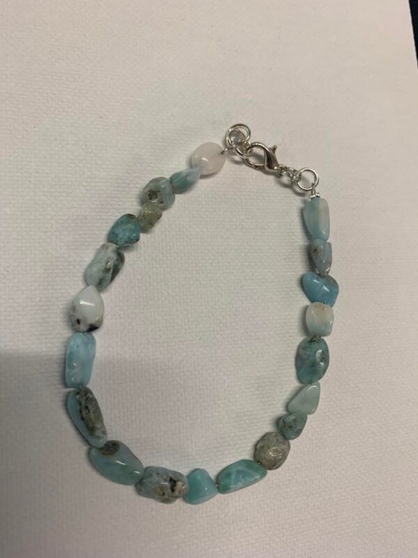 Blue Larimar gemstone Necklace bracelet earrings set