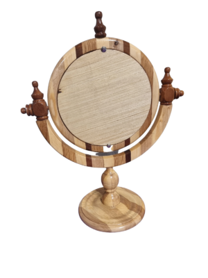 Marquetry Wood Handmade Swivel Mirror Stand