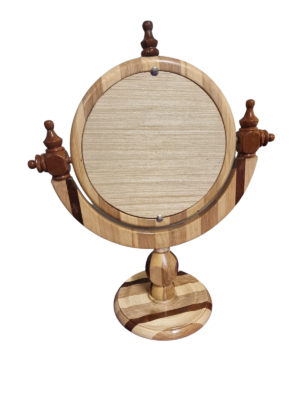 Multi Grain Wood Swivel Mirror Stand