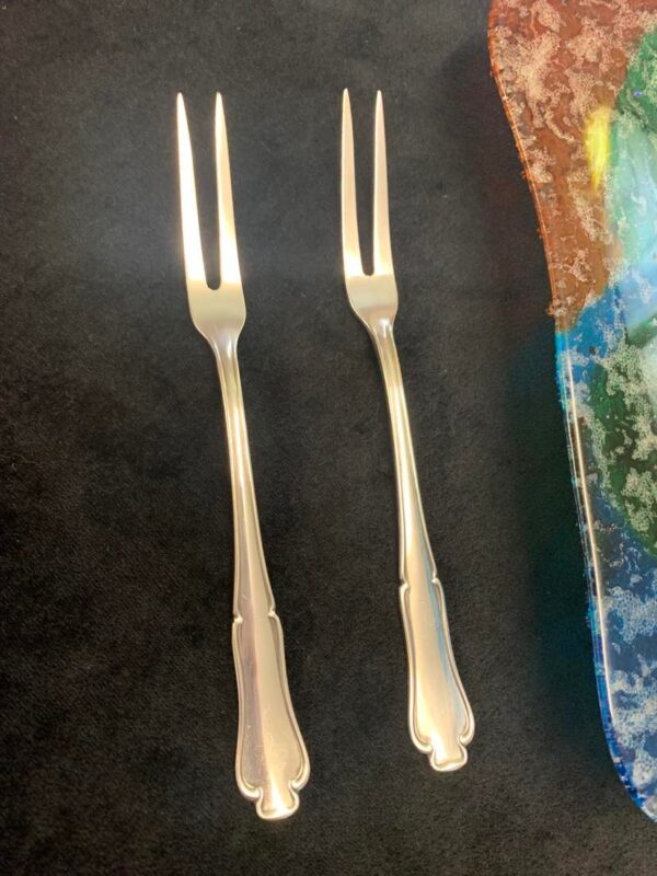 Set of two sterling silver vintage Pickle forks