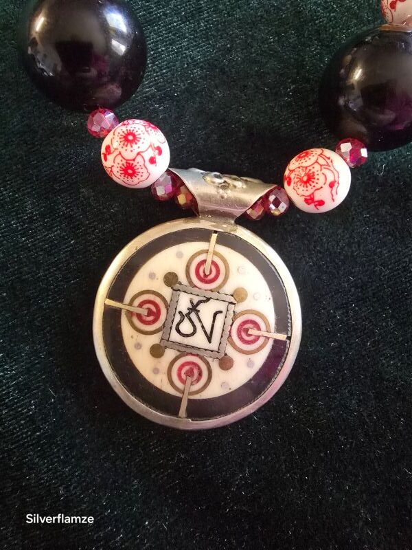 Yin Yang Yellow Black Bead Necklace Set - Image 9
