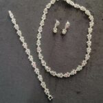 Sterling Silver Marcasite Ruby Sapphire Emerald Necklace