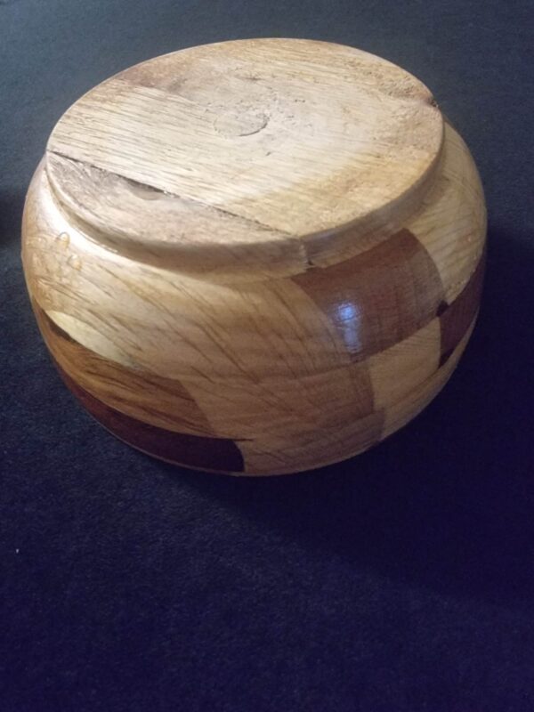 Marquetry Handmade Wooden Bowl with Lid