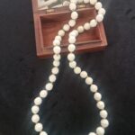 White Honeycomb Shape Resin Vintage Necklace