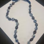 Blue Square Ceramic 80cm Vintage Necklace