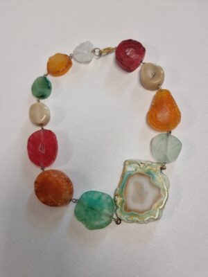 Agate Multicolour Crystal Slice Necklace