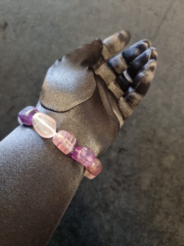 Amethyst and Fluorite Nugget Bead Bracelet