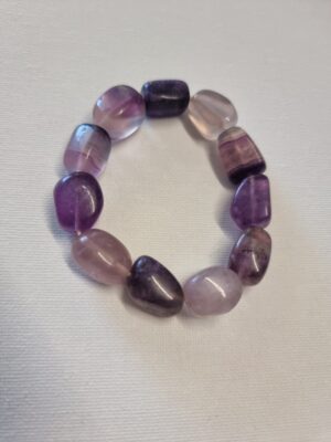 Amethyst and Fluorite Nugget Bead Bracelet