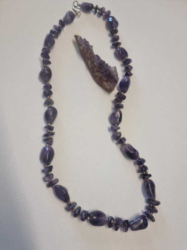 Genuine Amethyst Beaded Gem Necklace