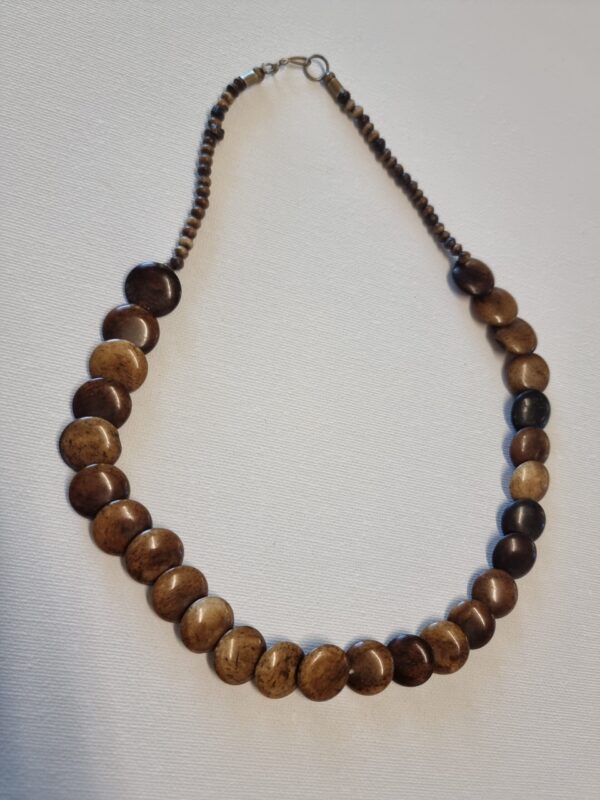 Tiger Eye Disc Gem Beaded Vintage Necklace