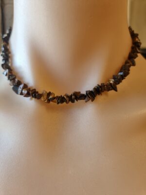 Tiger Eye Gem Chip Beaded Vintage Necklace