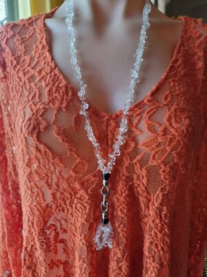 Crystal Clear Quartz Beaded Necklace