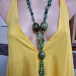 Aventurine Beaded Green Ceramic Glass Necklace