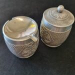 Pewter Ash Dish and Container with Lids