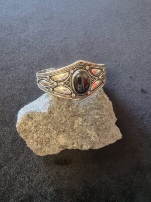 Black Onyx Sterling Silver Cuff Bangle