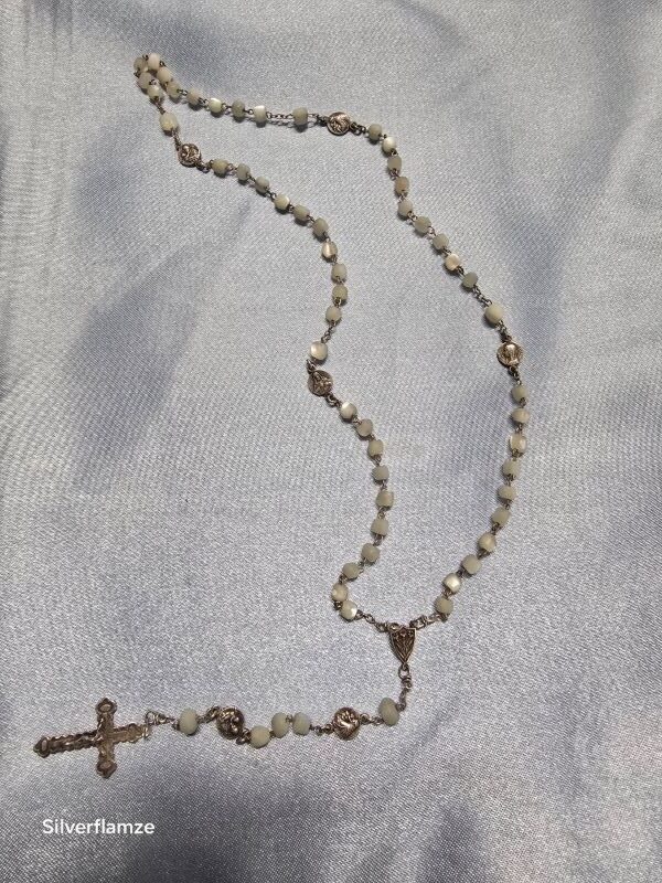 Childs Catholic Rosary Sterling Silver Beads